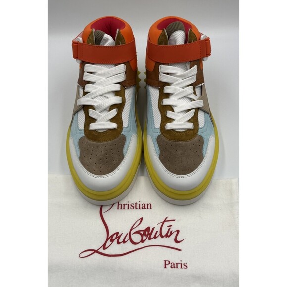 AUTHENTIC Christian Louboutin High Top Sneakers Red Sole Spikes Size 43 EU 10 US main image 9